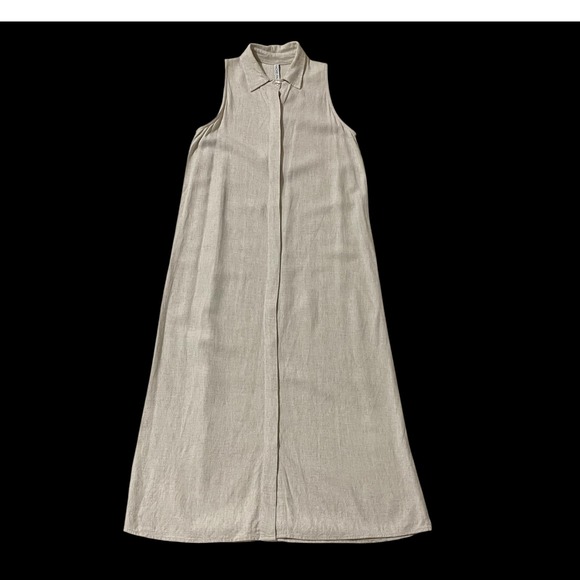 Rachel Pally Dresses & Skirts - Rachel Pally Womens XS Oatmeal Linen Blend Sleeveless Collared Maxi Dress USA